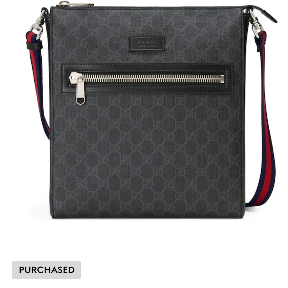 Gucci Black Patterned Messenger Bag - image 6